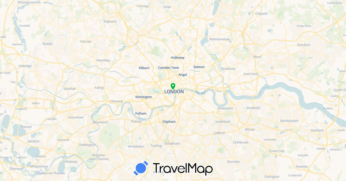 TravelMap itinerary: bus in United Kingdom (Europe)
